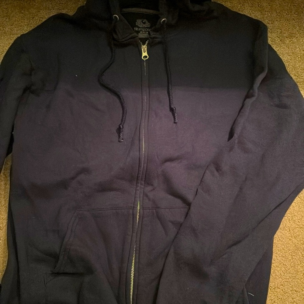 blue zip up